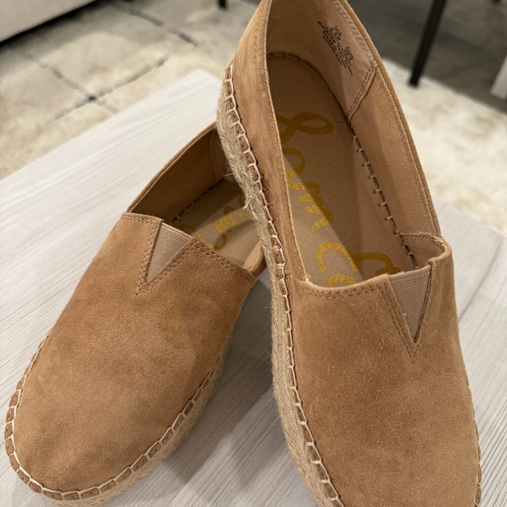 Sam Edelman Suede Light Brown, Tan Size 8.5 Espadrilles